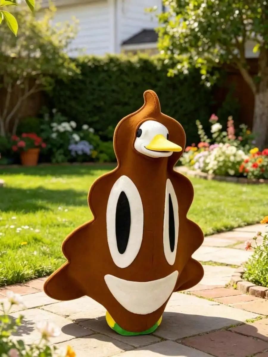 Costume di Halloween per Oca da Giardino, Divertente Felpa con Cappuccio a Forma di Cacca, Abbigliamento Decorativo per Statua di Oca da 23 Pollici 1FVA