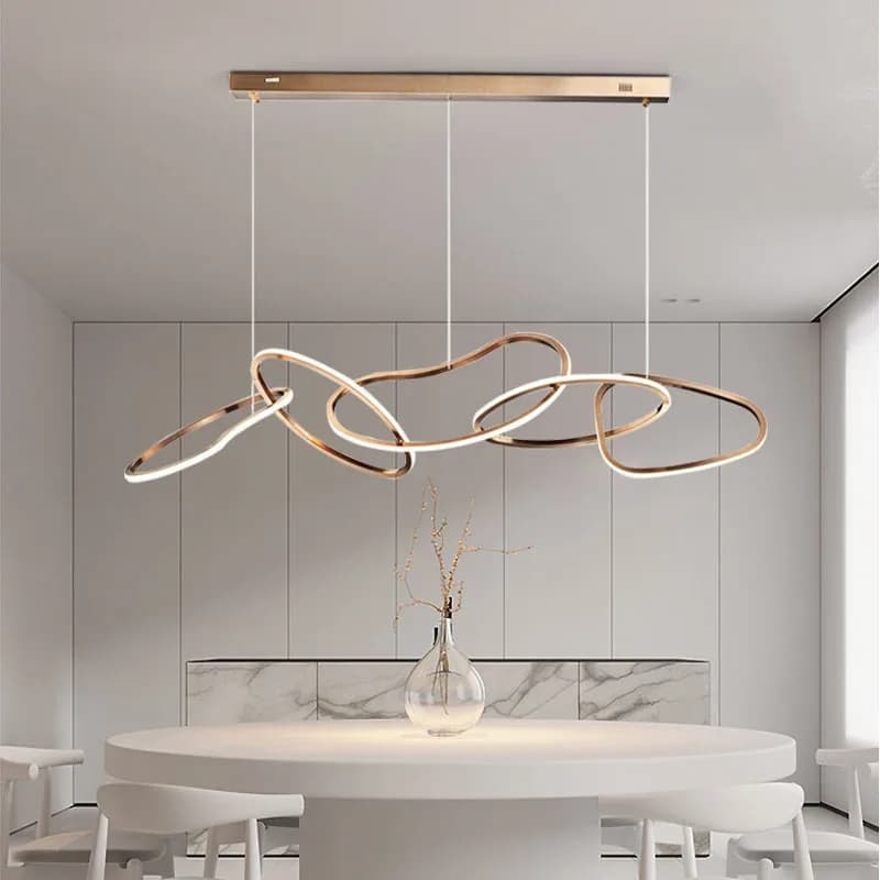 Modern Dining Room Chandelier Bedroom Living Nordic Creative Simple Mall Bar Personalized Clothing Store Ring Hanging Lights