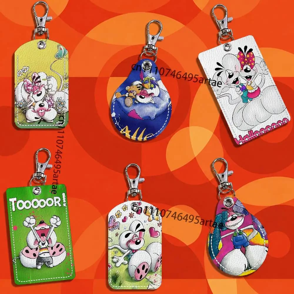 Cartoon Mouses D-Diddl Card Keychain Fashion Pendant Bag ID Door Card Case Bus Card Cute Adult