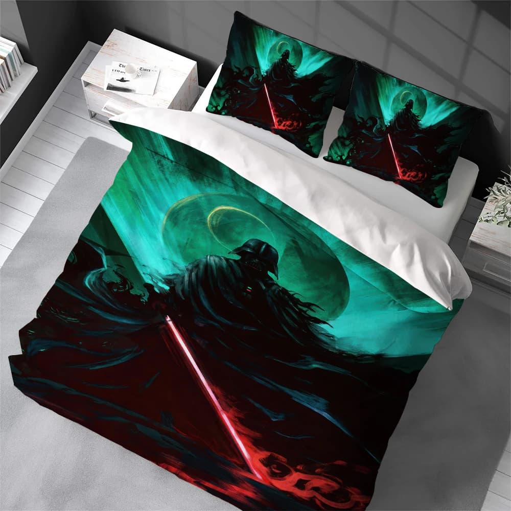 Set Copripiumino S-STAR W-WARS, Biancheria da Letto Stile Casa, Morbido Cotone Lavabile, Set 3 Pezzi, Regalo per Dormitorio Studentesco