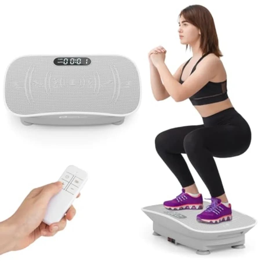 Vibration Plate Exercise Machine for home workout ABS plastic black lymphatic drainage and weight loss with remote control and