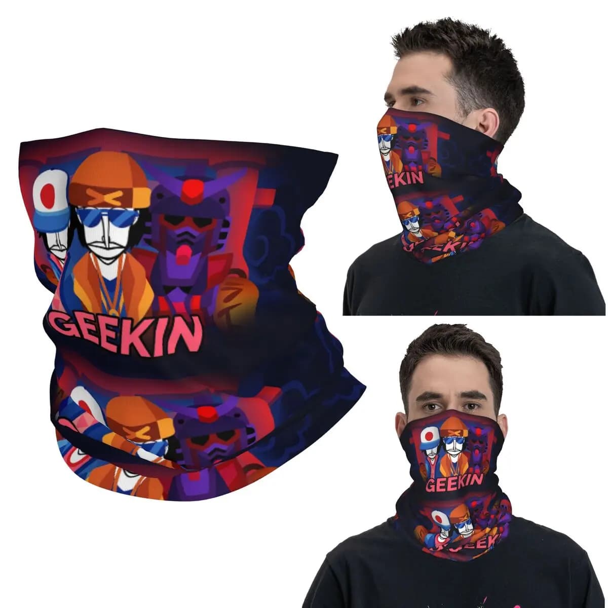 Incredibox Music Video Game Bandana Neck Cover Printed Face Scarf Warm Balaclava Running For Men Women Adult Winter
