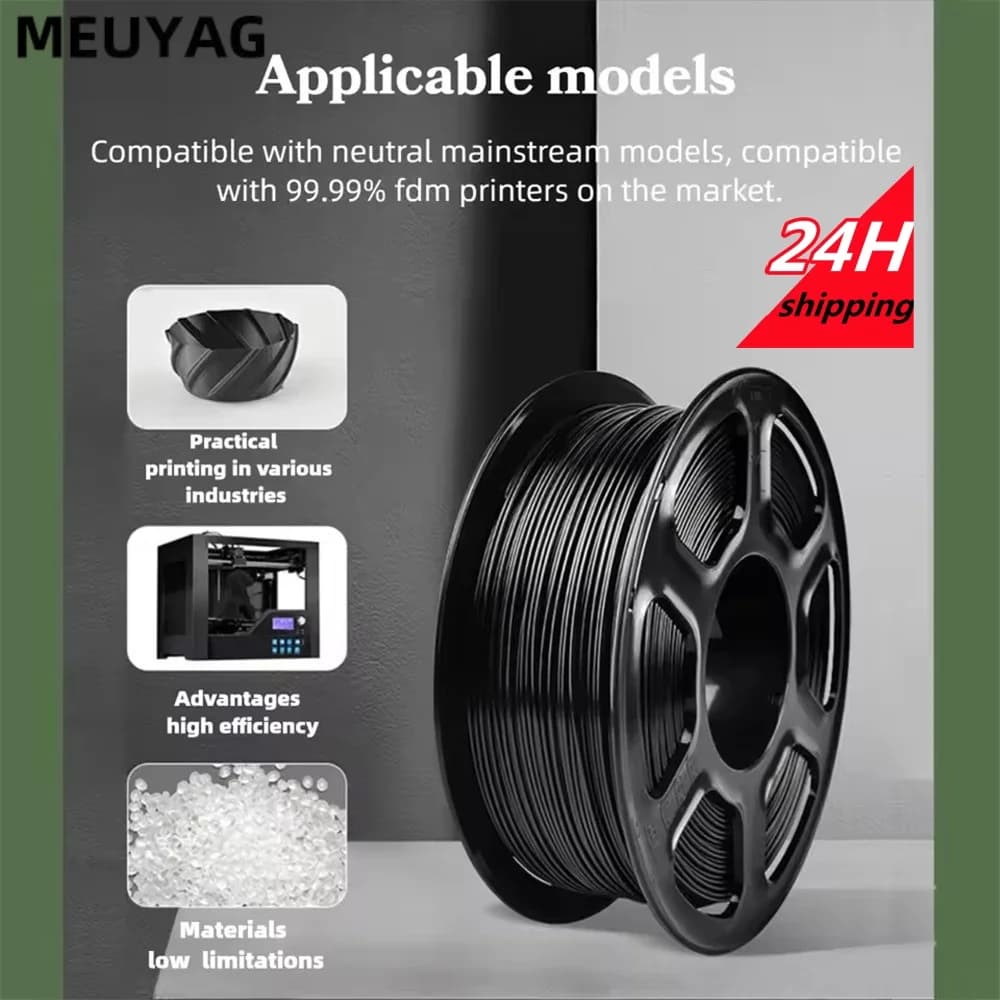 Filamento MEUYAG 3D PETG 1,75 mm +/-0,02 mm 1100 g, filamento PLA per stampante, avvolgimento ordinato, materiale per stampa 3D per stampante 3D FDM Bambu