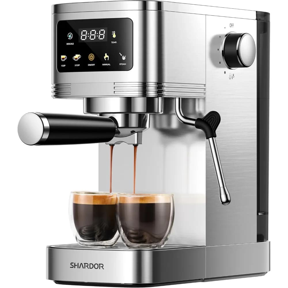 Macchina per Espresso Professionale 20 Bar con Montalatte, Touchscreen e Temperatura Regolabile per Cappuccino e Latte