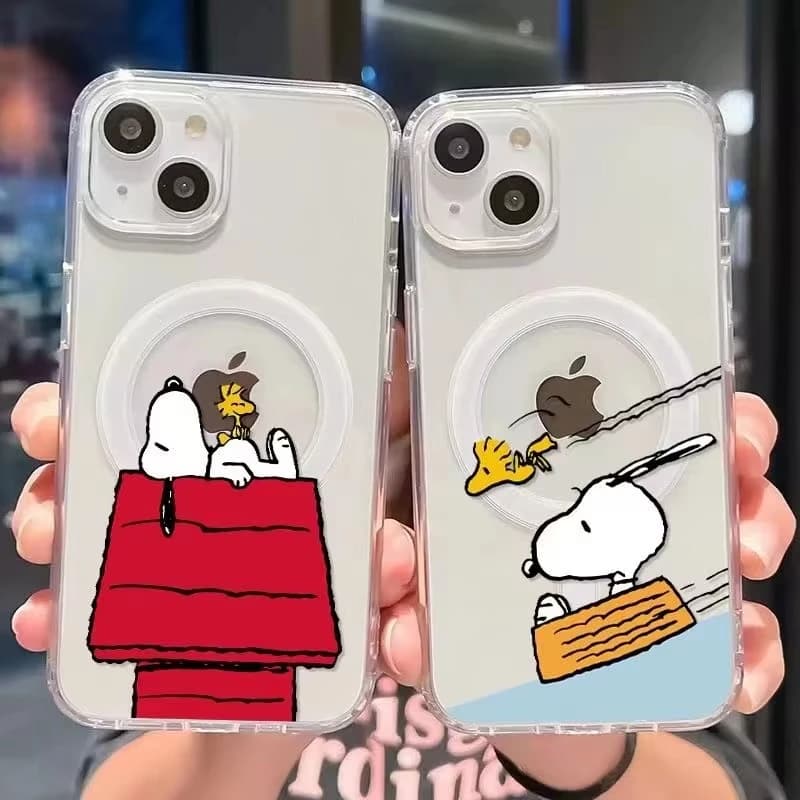 Custodia di ricarica wireless S-Snoopy per Samsung Galaxy S25 Edge S24 S23 S22 S21 Ultra Plus FE A56 A55 A54 A36 A35 A26 A16 A15 Cover