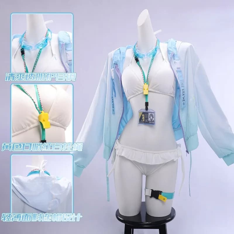 La Pluma Swimsuit Game Arknights Cosplay Costume Bikini Swimwear Anime RolePlay Women Girls Halloween Summer Holiday Outfit