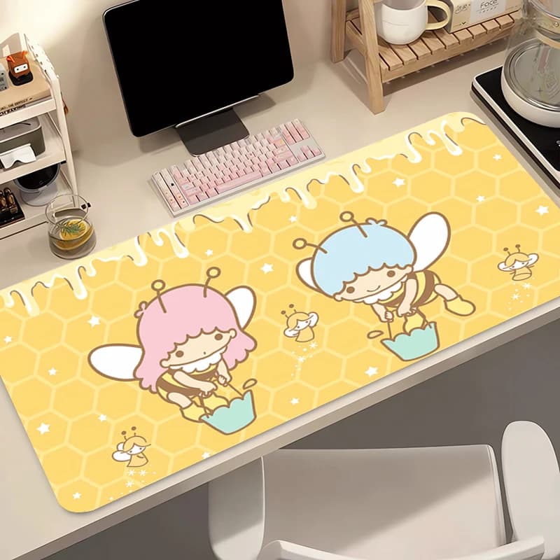 Tappetino per mouse da ufficio Little Twin Star Anime Gamer Tablet Varmilo Tappetino per tastiera Tappeto Kawaii Accessori da gioco per laptop Tappetino per mouse grande