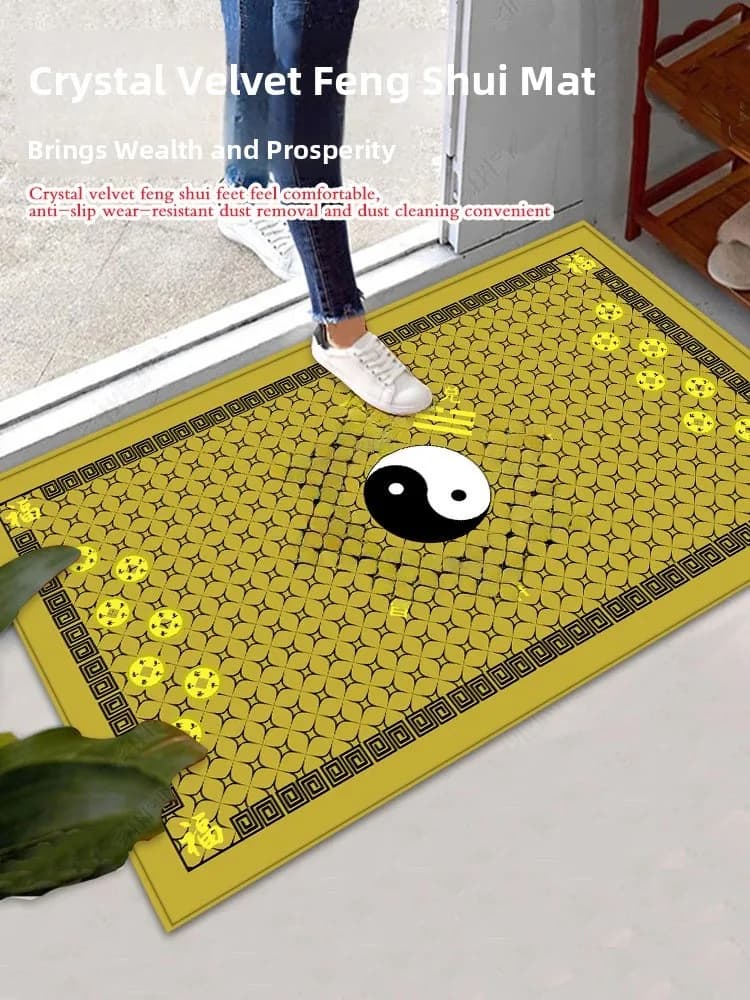 Premium Festive Design Entrance Carpet, Modern Chinese Style Rettangolare resistant to wear