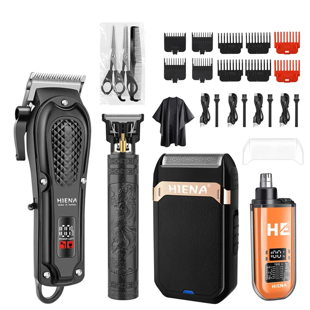 Men's Haircuts Kit 3 Pieces Haircuts for Shaving Wireless LED Display Professional Rechargeable Electric Haircuts