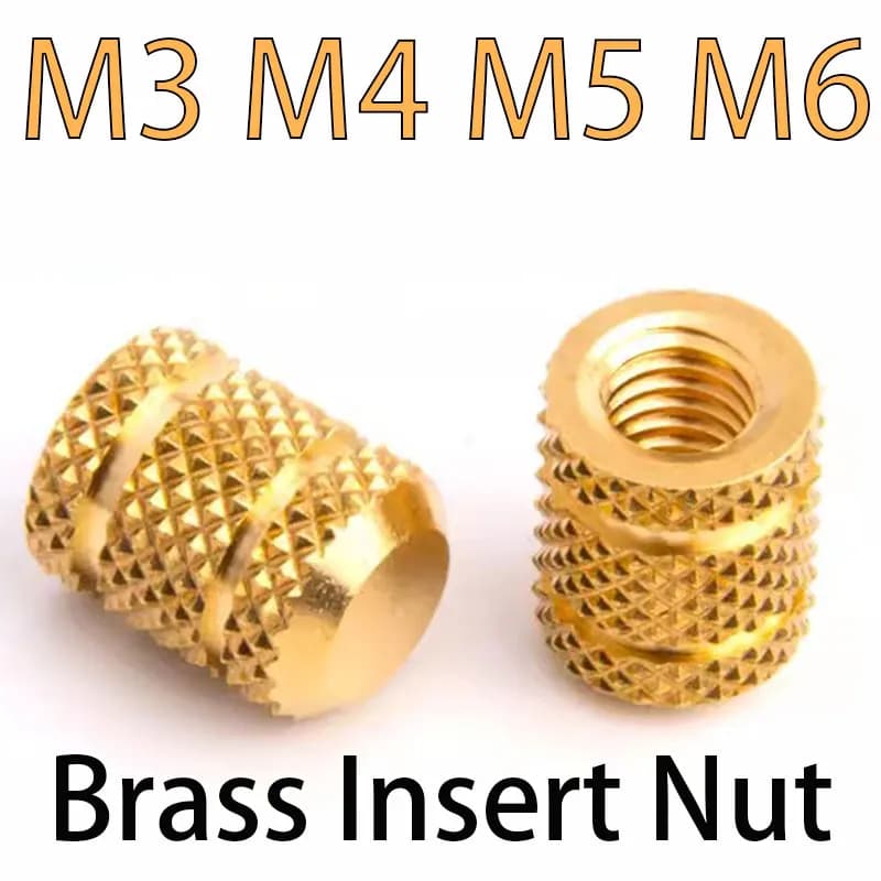 M3 M4 M5 M6 Set di dadi per inserti in ottone per stampante 3D Inserti filettati zigrinati hot melt Dado di imballaggio per stampaggio con estremità chiusa