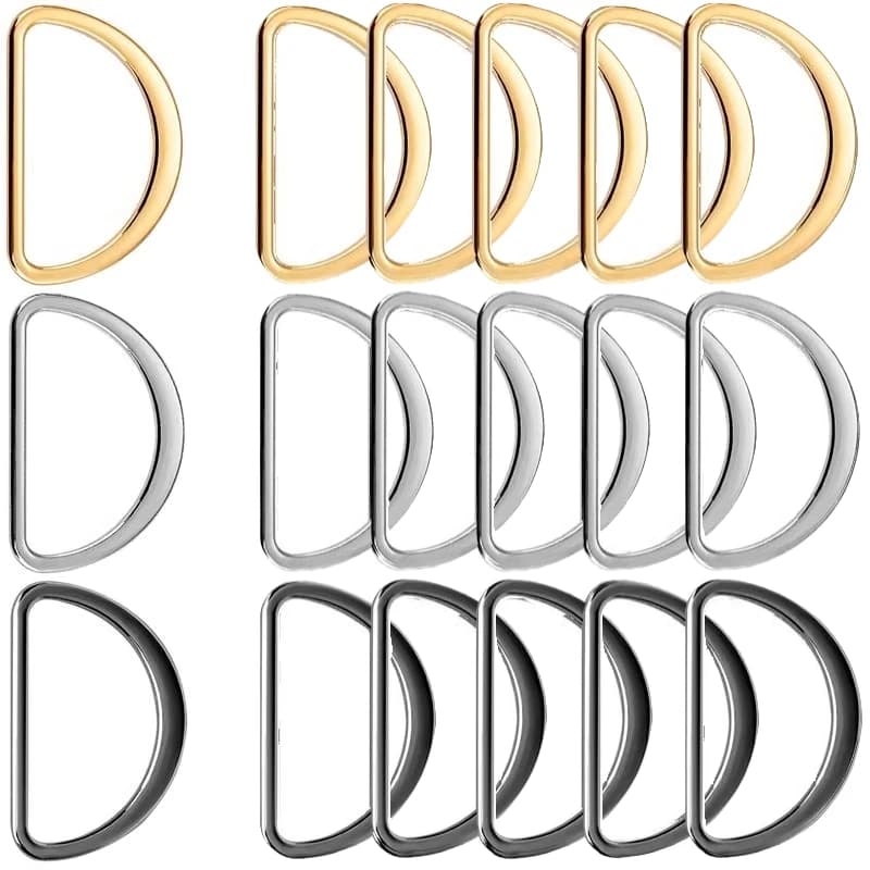 10Pcs/lot D Ring Buckle Connection Alloy Metal Buckles Half Loop For Handbag Strap DIY Crafts Shoes Bag Belt Accessories 15-50mm