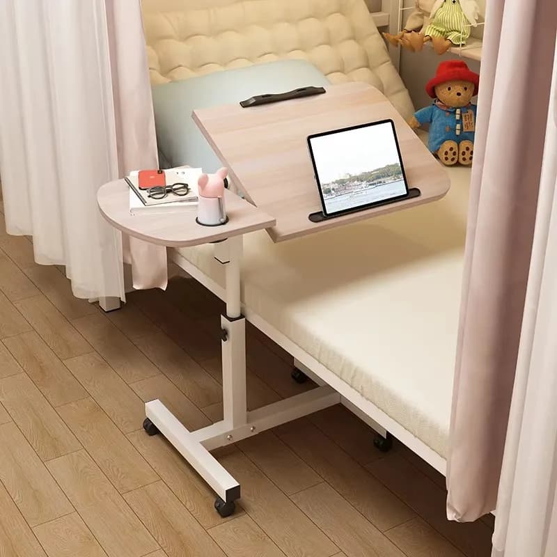 Home Office Doppi strati Pieghevole Stand up Laptop Rolling Comodino Mobile Scrivania regolabile in altezza Tavolo mobile in piedi