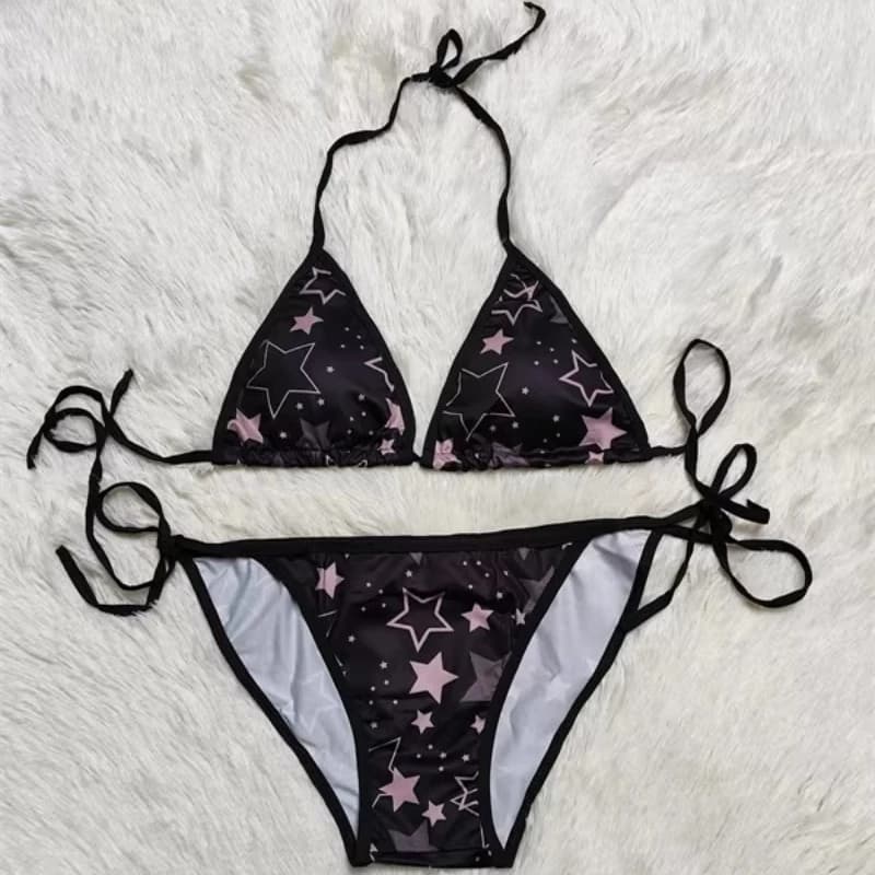 Nuovi Set Bikini Estivi Y2K Harajuku con Stampa Floreale Dolce, Costumi da Bagno Vintage Spice Girls per Donna, Abbigliamento Casual alla Moda per Vacanze al Mare