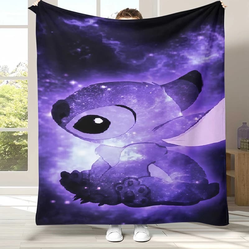 Coperta in flanella Cartoon S-Stitch Kawaii, coperta in peluche ultra morbida e calda per la casa, la camera da letto, il letto, il divano, il campeggio, il picnic, regalo per bambini