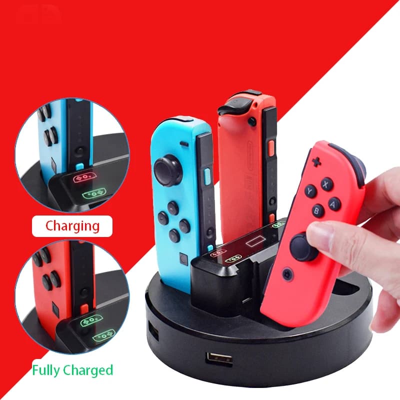 Accessori portatili per stazione dock per caricabatterie controller Nintendo Switch per supporto adattatore CA Switch Joycon 4 ricarica Joy-con
