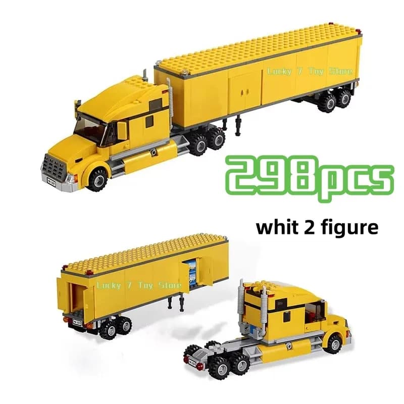 City Series Transporter Giallo Grande Camion Modello di veicolo Building Blocks Mattoni Puzzle per bambini Giocattoli tecnici per regali per bambini