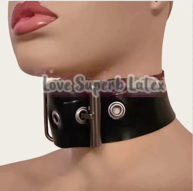 0.4mm Sexy Latex Neck Choker Rubber Fetish Women Men Collar Belt Back Handmade Neck Chain Costumes Clothing Halloween