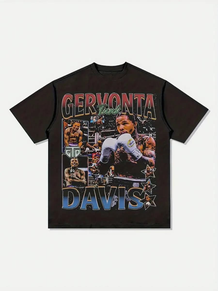 T-shirt grafica vintage da uomo ispirata a Gervonta Davis con scritta Hammertime Davis