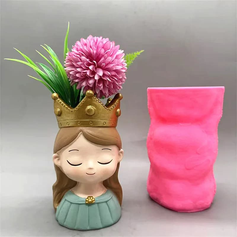 Stampo in silicone fiaba principessa vaso di fiori fai da te utilizzato per realizzare la decorazione del balcone di casa in cemento in resina di gesso