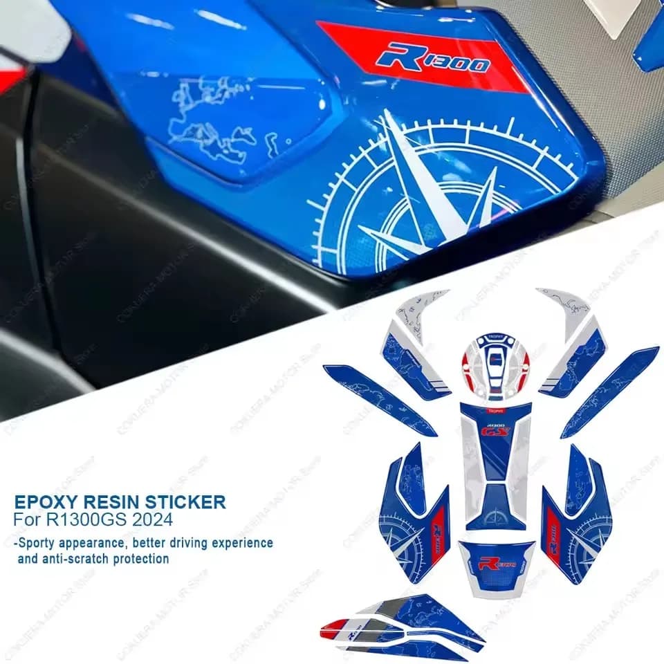 Per BMW Trophy R1300GS 2024 Moto Rilievo del Carro Armato Adesivo 3D Resina Epossidica Adesivo Protettivo Parafango kit adesivo