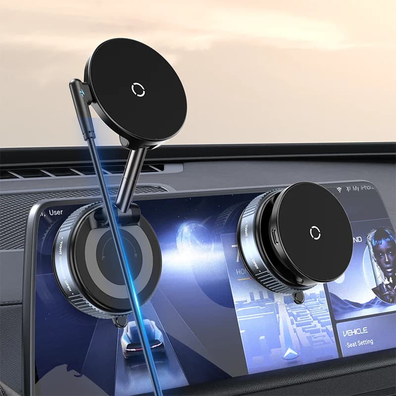 2025 recentemente aggiornato sottovuoto magnetico multifunzionale, ricarica wireless per telefoni cellulari, supporto magnetico per telefono sottovuoto per auto
