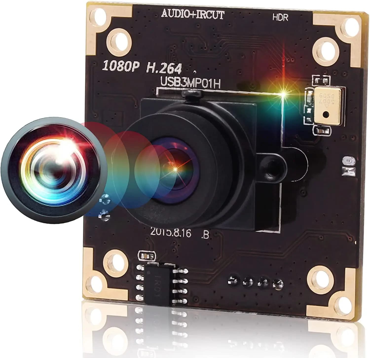 ELP 3MP WDR USB Camera Module H.264 Wide Dynamic Range USB Webcam With Microphone for Entrances, Lobbies, Parking Lots Security