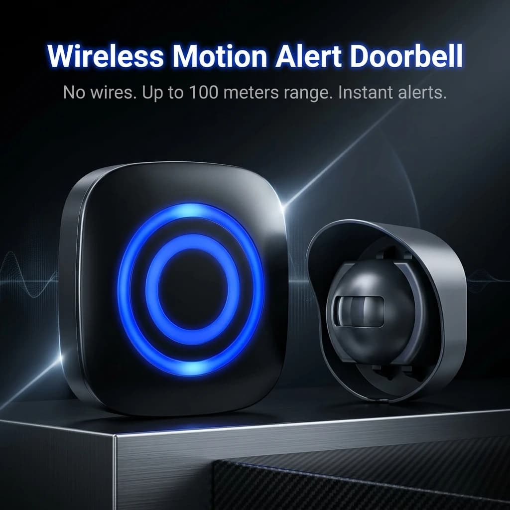 Allarme per Vialetto, Sistema di Allarme Wireless con Sensore di Movimento e 38 Suonerie, Allarme per Passaggio, Campanello Wireless