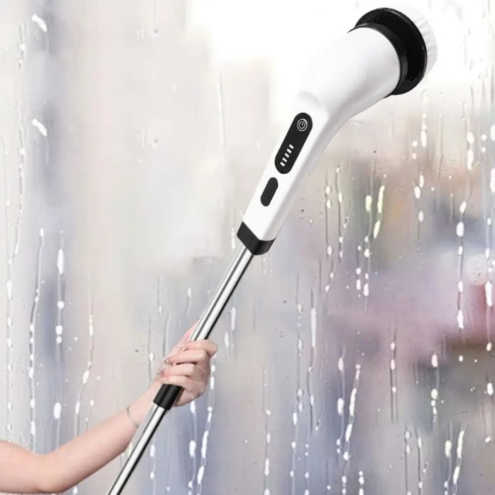 9-in-1 Electric Cleaning Brush Wireless Long Handle Toilet Cleaning Scrubber Rechargeable with Brush Heads Rotary Scrubber