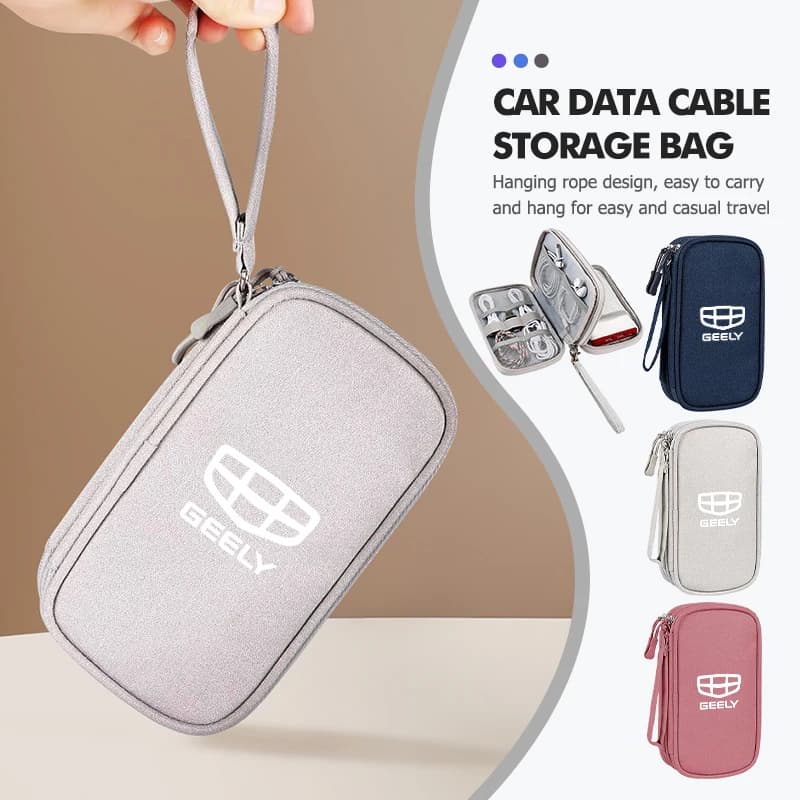 Car Storage Bag Portable Auto Travel Zipper Organizer Case For Geely Ttugella Geometry C Coolray Emgrand Atlas Pro EC7 GX3