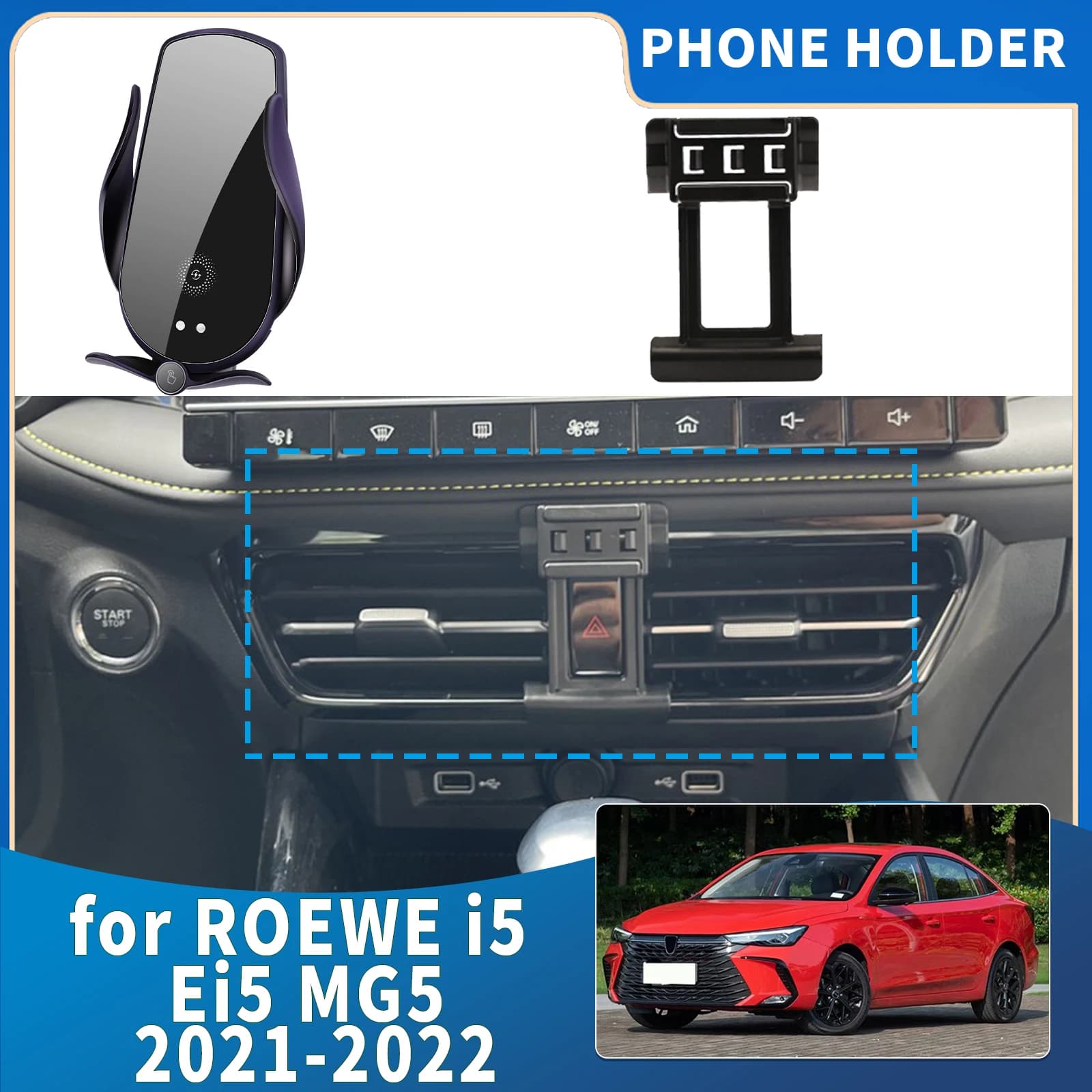Supporto per telefono integrato per schermo auto per ROEWE i5 Ei5 MG5 2021 2022 - Accessori auto