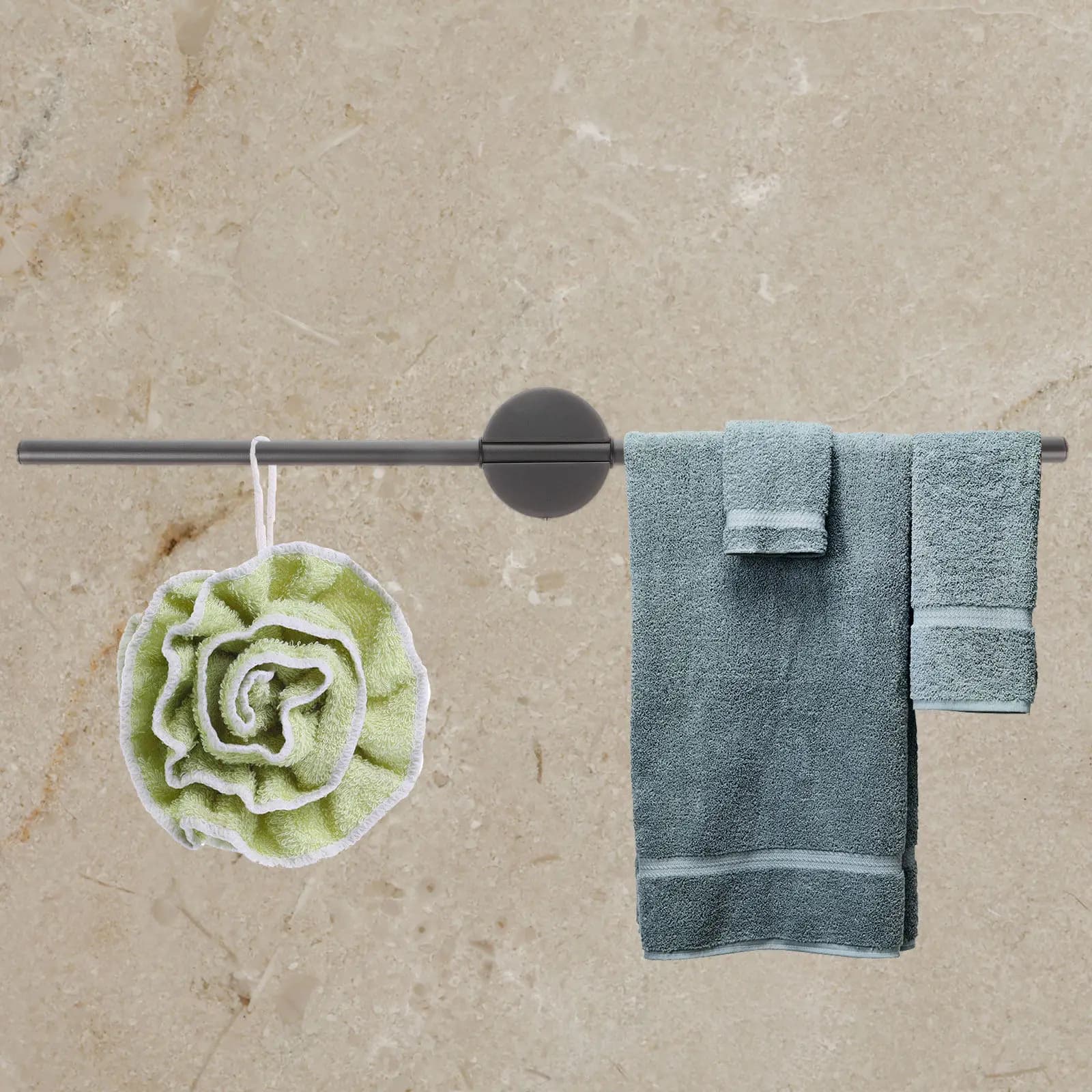 Wall Mounted Stainless Steel Towel Rail No Drill Easy Install Sleek Single Rod Bathroom Towel Hanger for Towels Robes Clothes