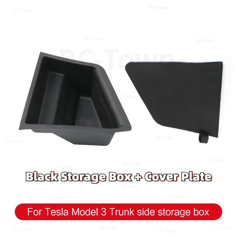 Rear luggage storage box for Tesla Model 3 box Organizer for left side space with rope for interior accessories for car 2021-2023 Model3