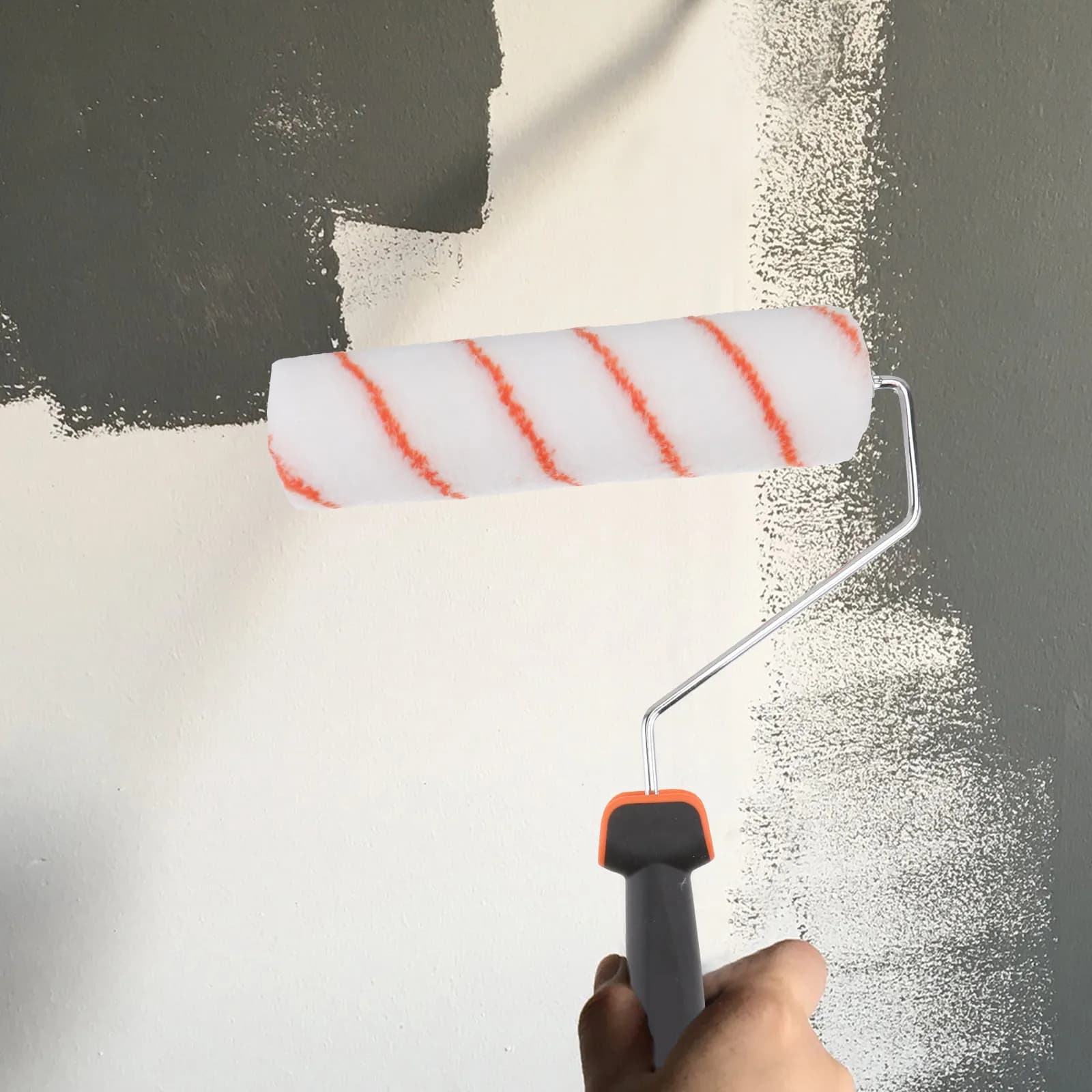 1Set Professional Wall Painting Roller Kit High Density Foam Roller for Stain Covering Paint Filling Smooth Finish Home Office