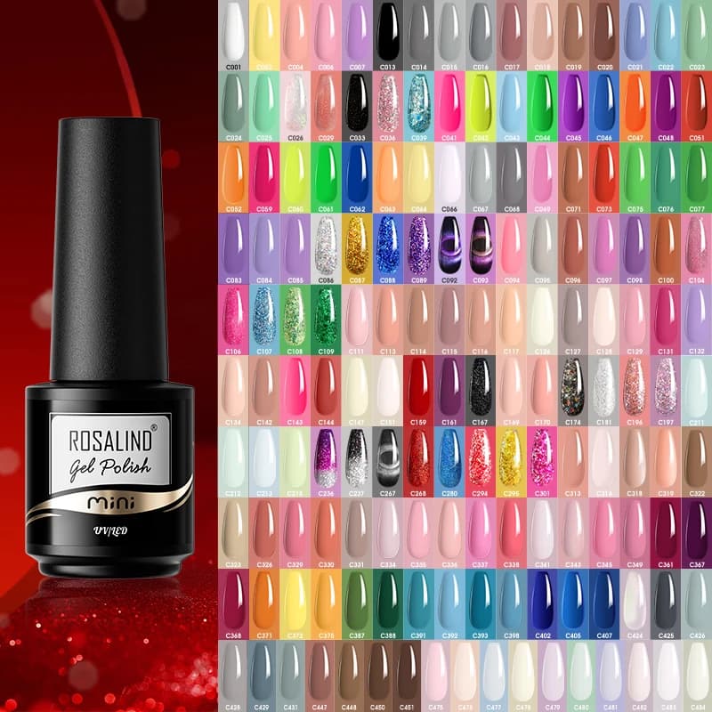 ROSALIND Shiny Glitter Gel smalto per unghie vernici ibride Semi permanente Nail Art Polish Base Top Coat Soak Off Gel UV Esmalte