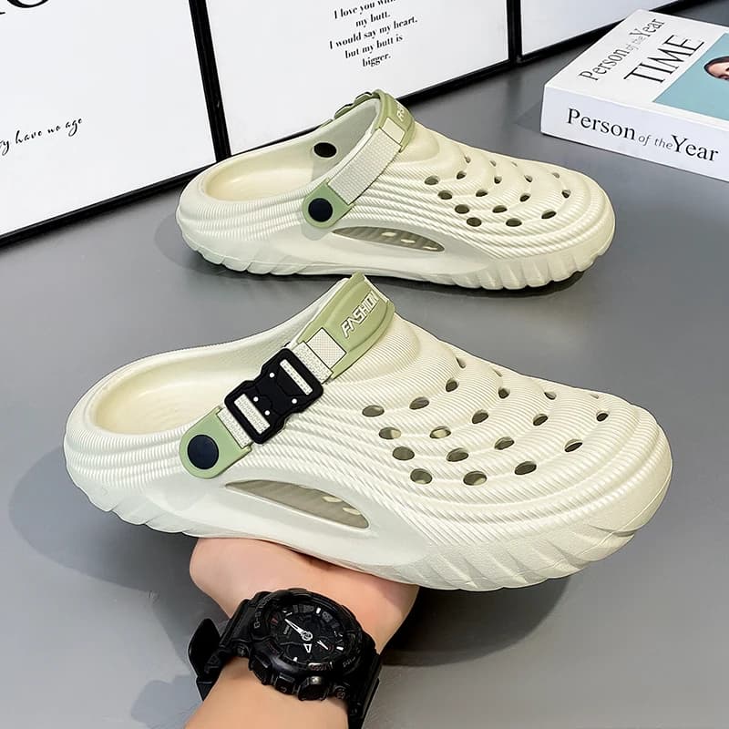 Sandali da uomo popolari, scarpe da spiaggia antiscivolo a punta chiusa per esterni, sandali e ciabatte