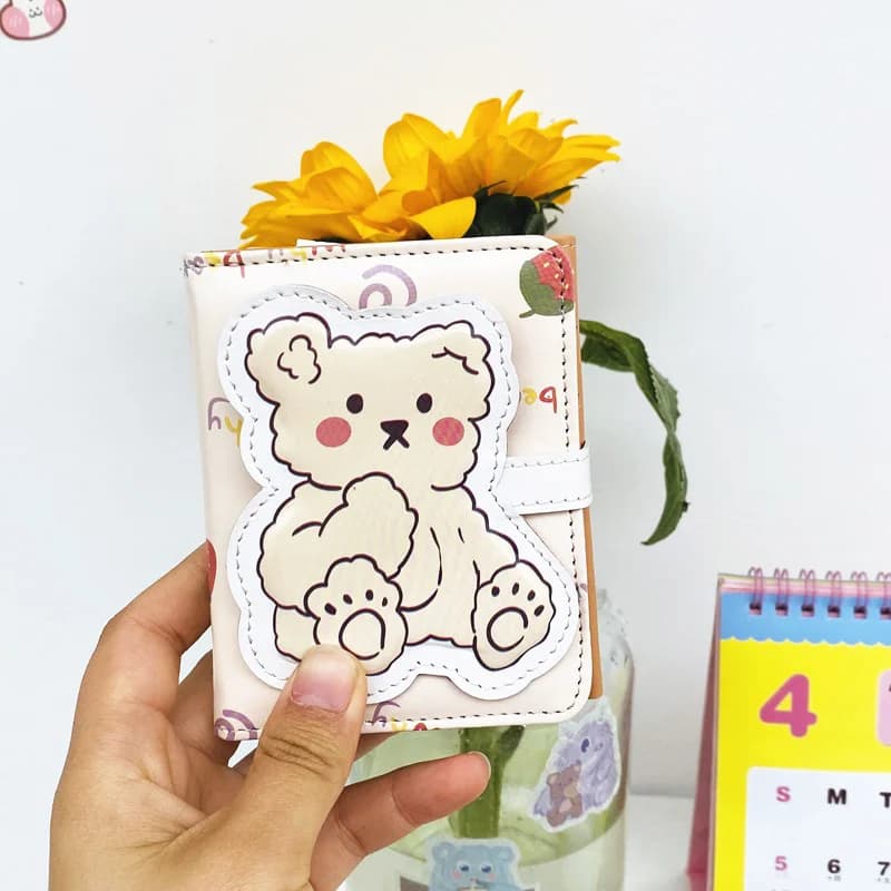 Bear Women Wallet Money Bag Short Coin Purse Female Student Card Holder PU Leather Card Bag Three Fold Wallet Clutch