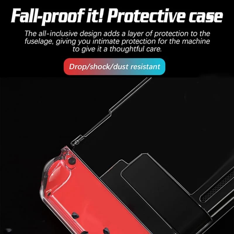 Elegante custodia per console di gioco Nintendo Switch Custodia protettiva trasparente per console di gioco Custodia protettiva divisa ultra sottile, durevole
