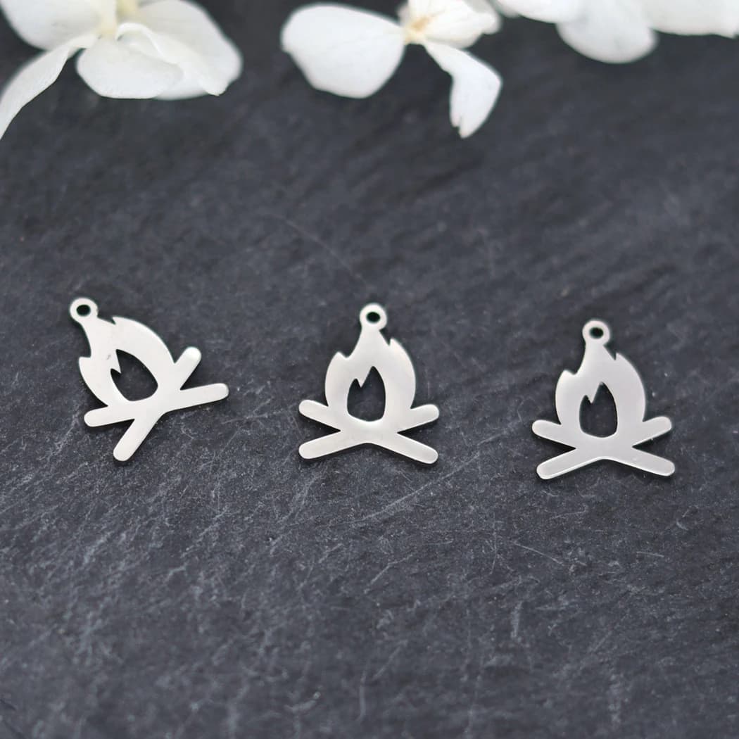 3pcs Mini Flame Fire Charms Pendants For Jewelry Making Findings Women Earrings Necklaces Bracelets DIY Handmade Accessories