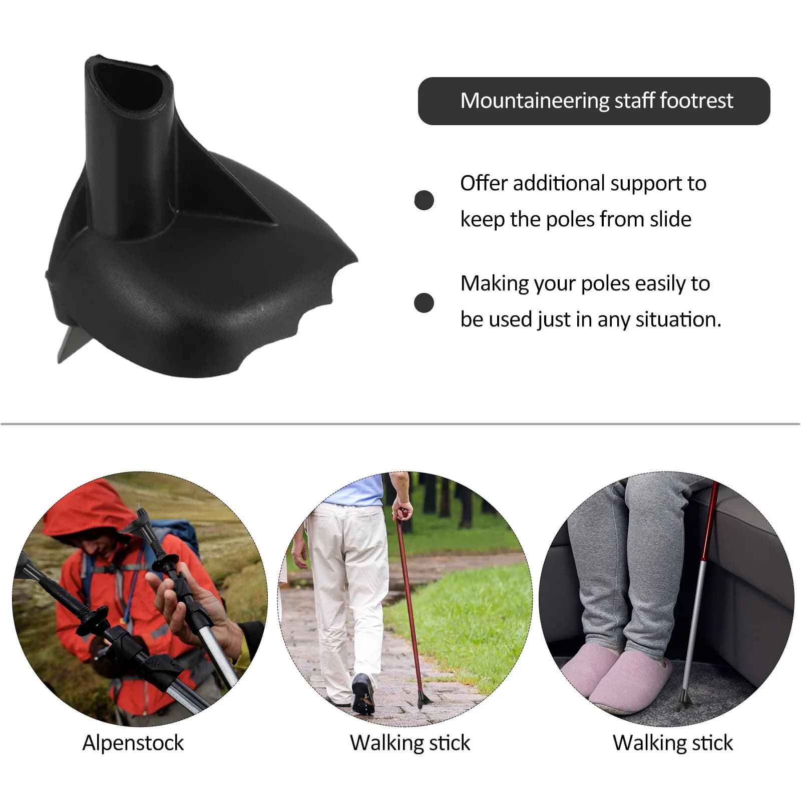 Universal Tungsten Steel Ski Pole Tips Replacement for Trekking Hiking Mountaineering Accessories Hiking Pole Tips Rubber