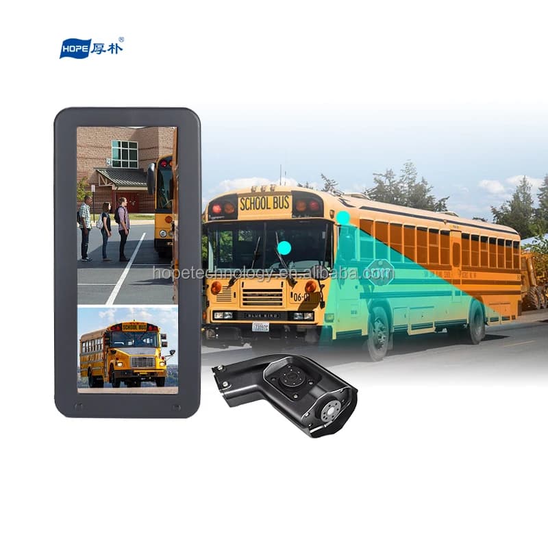 Specchio elettronico IPS da 12,3 pollici Telecamera 720P a 2 canali Impermeabile IP68 Camion Bus Vista posteriore laterale Blind Spot Car Dash Cam