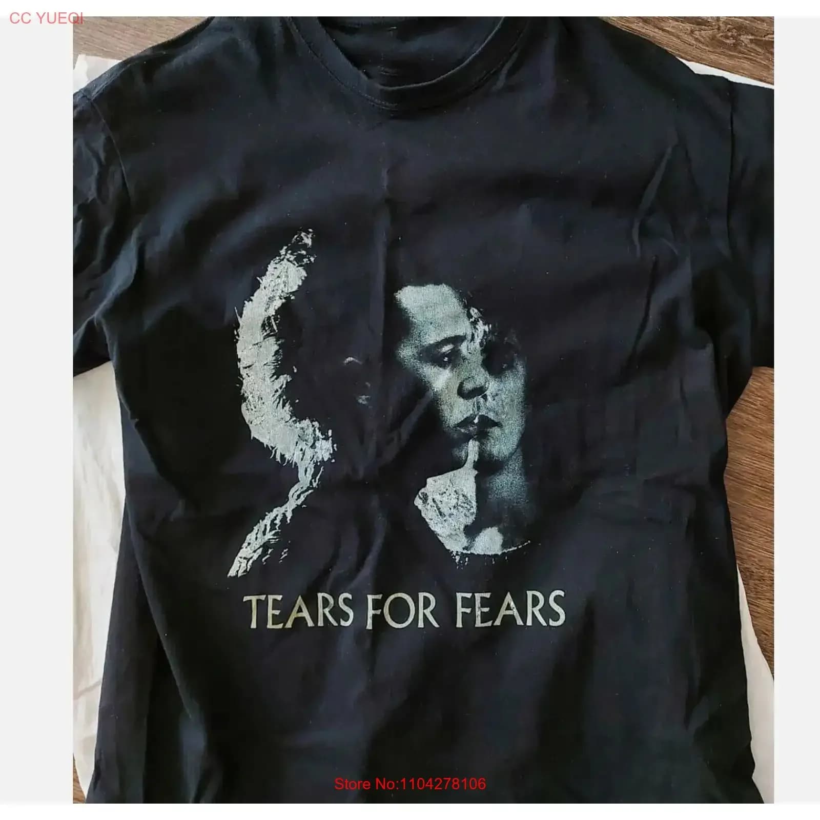T-shirt nera in cotone lavato vintage Tears for Fears per i fan, taglie complete, unisex, casual, versatile, elasticizzata, abbigliamento firmato