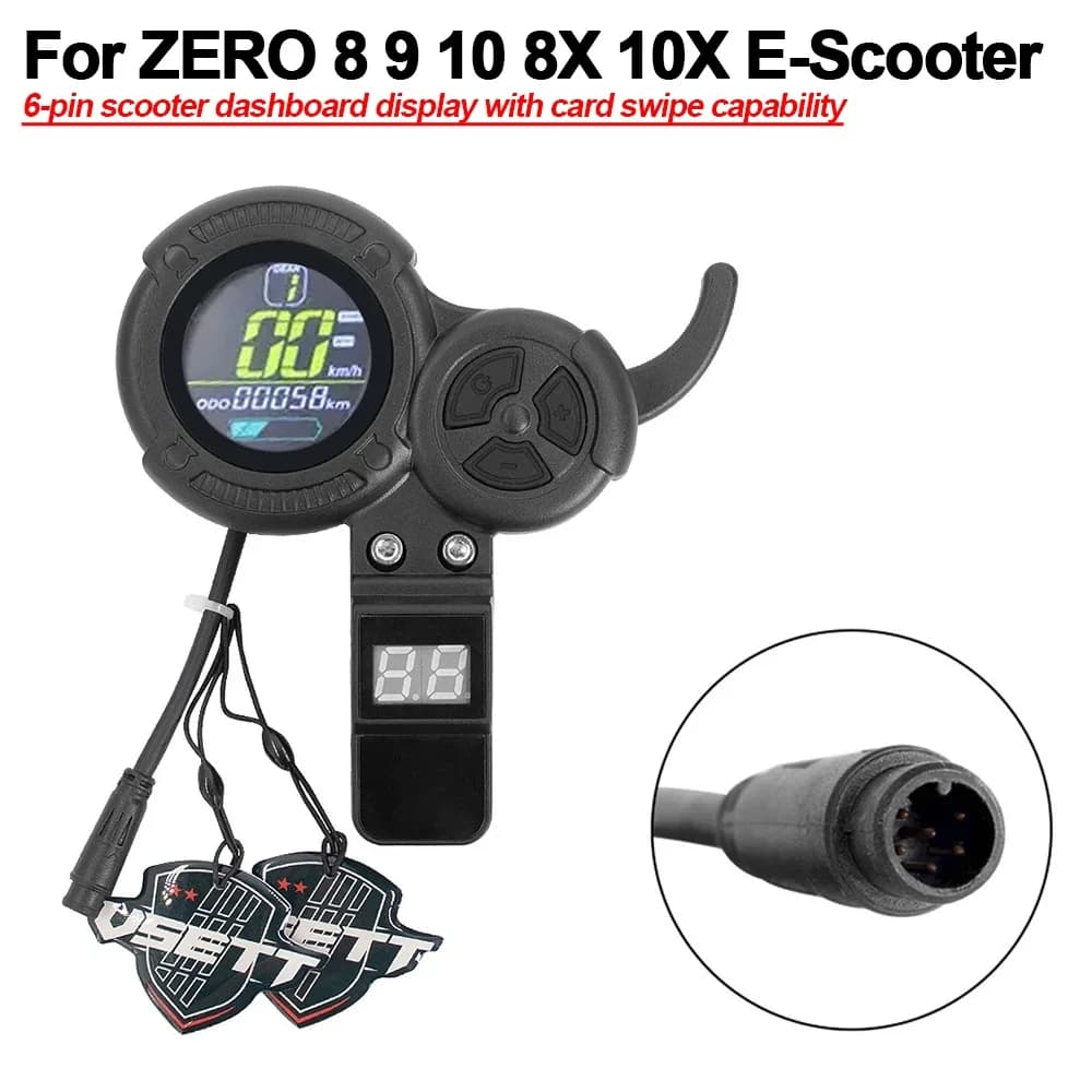 6-Pin LCD Accelerator Throttle for ZERO 10 8X 10X Z8PRO Electric Scooter Display Scooter Accessories with NFC Card