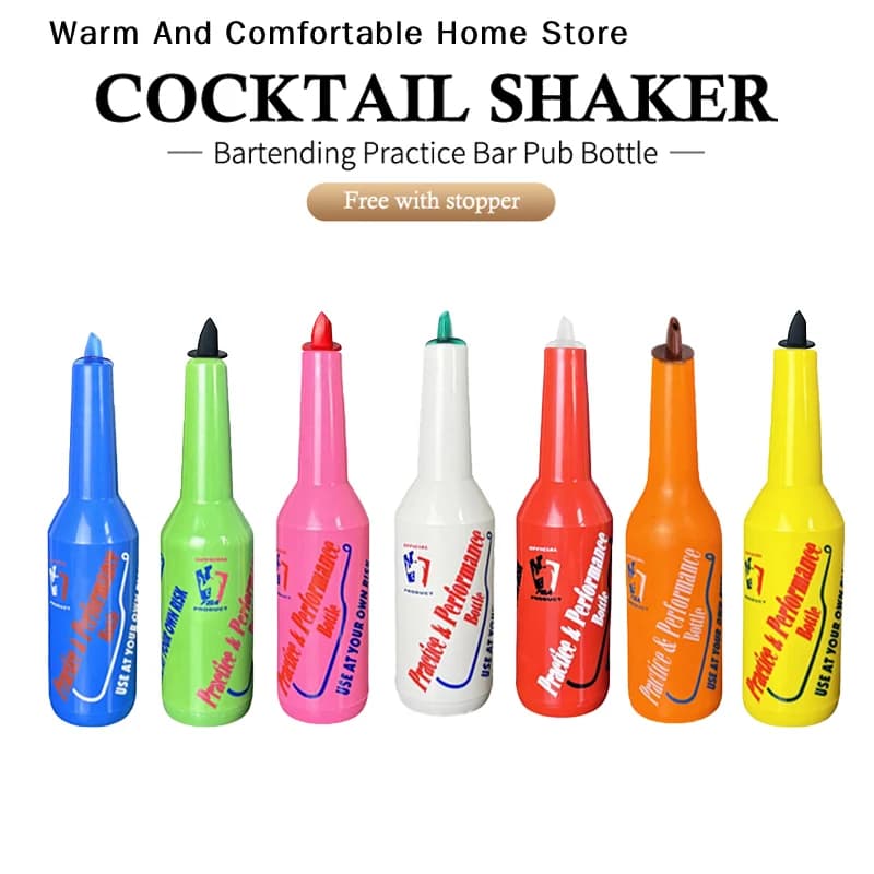 【W】Color Flair Bartender Bartending Practice Bar Pub Bottle Wine Cocktail Shaker Naked Bottle Pourer For Liquor Bar Accessories