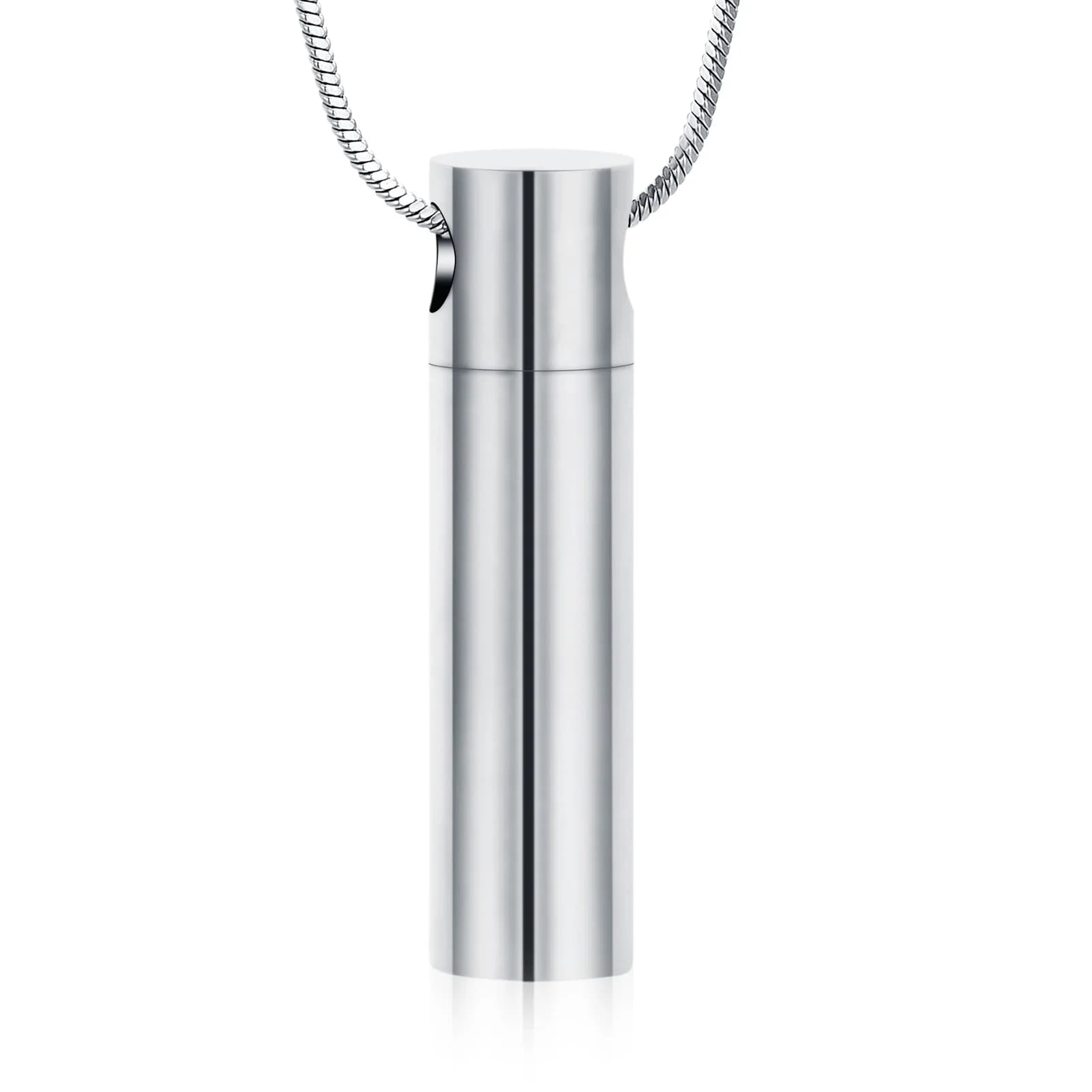 Collana con urna cilindrica per gioielli per cremazione con serratura commemorativa a sfera cava, barattolo con urna pendente, gioielli commemorativi umani