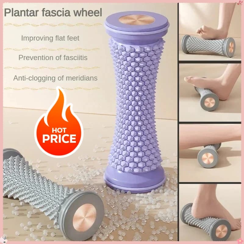 Massaggiatore per piedi Rullo per massaggio Palla per massaggio yoga Rullo per fascia plantare Rilassamento muscolare Cura Massaggiatore manuale per piedi in plastica