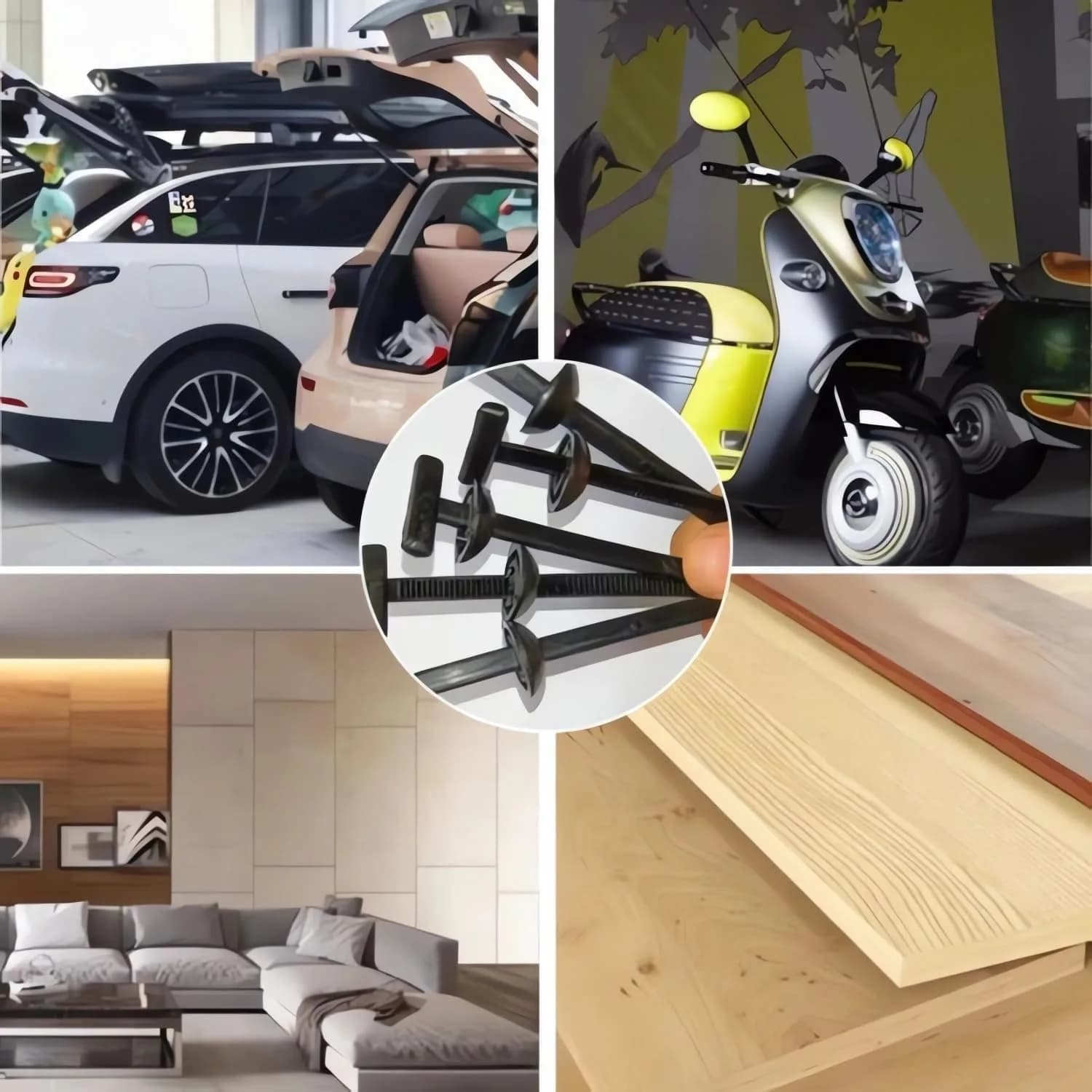 100 Pezzi Fascette Universali in Nylon, Fermacavi Auto-bloccanti Resistenti con Design a Perno e Bottone, Multifunzionali per Riparazione Parafanghi Auto, Bagagliaio, Paraurti e Gestione Cavi in Casa, Garage, Ufficio