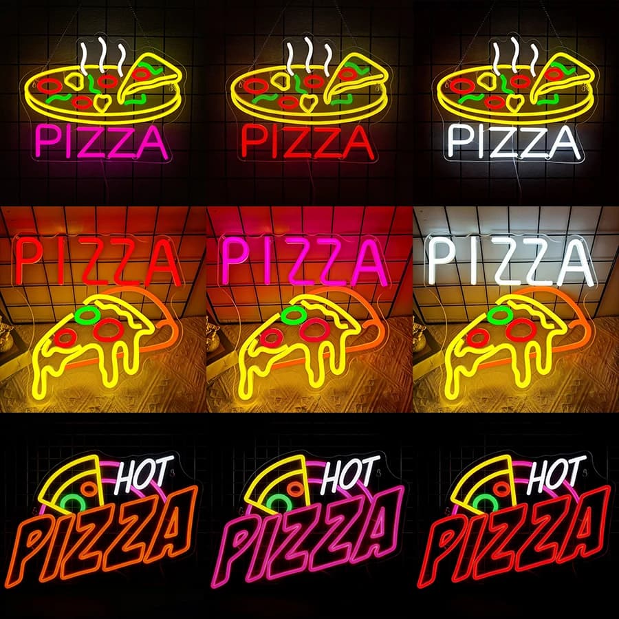 Insegna al Neon per Pizza, Decorazione da Parete, Insegne LED per Pizzeria, Cucina, Ristorante, Negozio, Decorazione Artistica, Luci al Neon USB, Insegna Commerciale