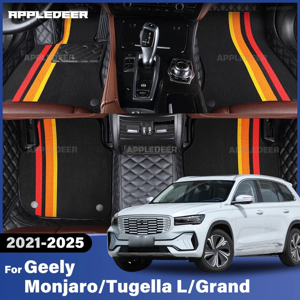 Per Geely Monjaro/Tugella L/Grand koleos 2021-2025 Doppio Strato Tappetini Auto Personalizzato Auto Tappeto Copertura Accessori Interni