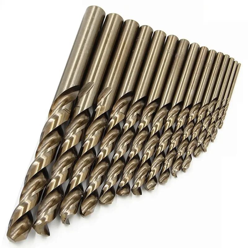 15pc M35 Cobalt contains Straight Roasted Yellow Nut Twist Drill1.5-10mm Set of Full High Speed Steel Hole Opening Tools