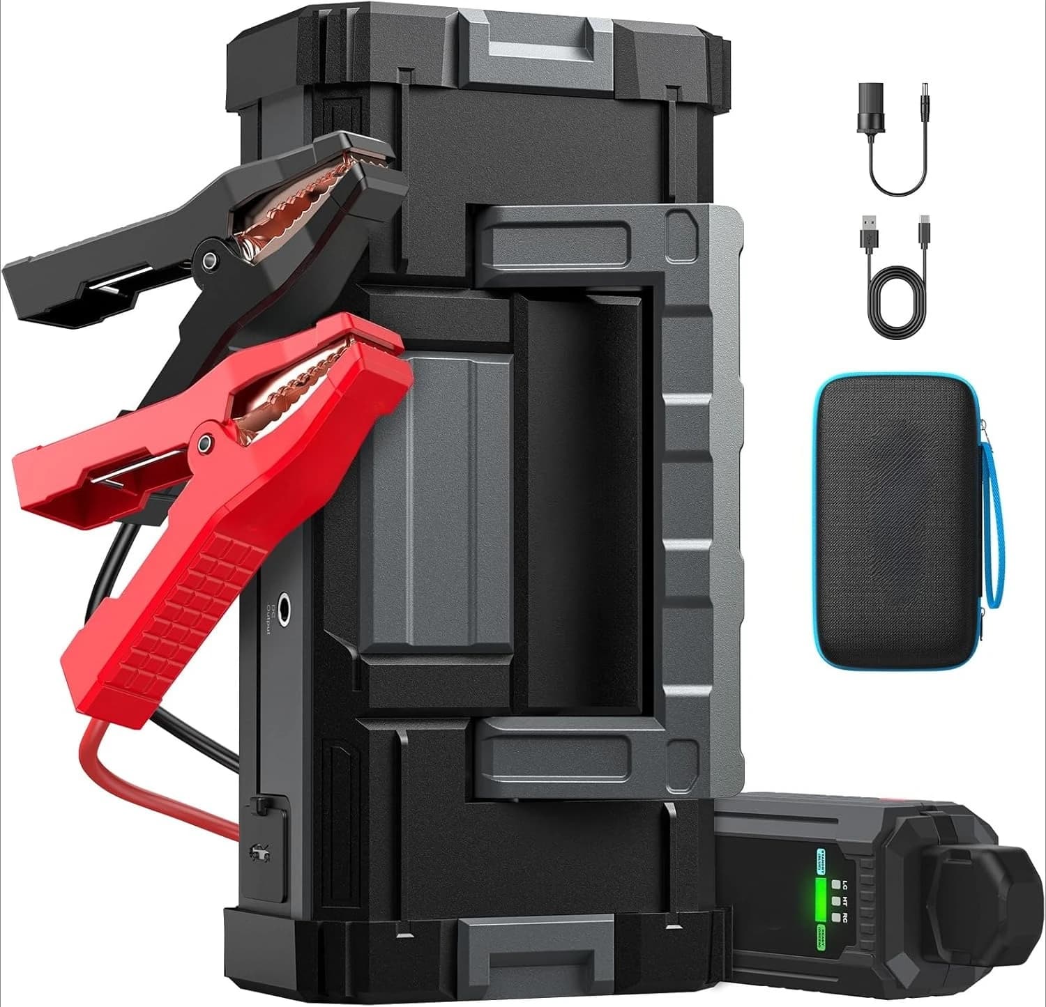 Avviatore di Emergenza per Auto 6000A (per Tutti i Motori a Benzina o Diesel fino a 12L) Potente Avviatore con Doppia Ricarica Rapida USB e DC